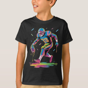 T-shirt Drôle Football Dripng Garçon Jeune Tie Dye Dripng