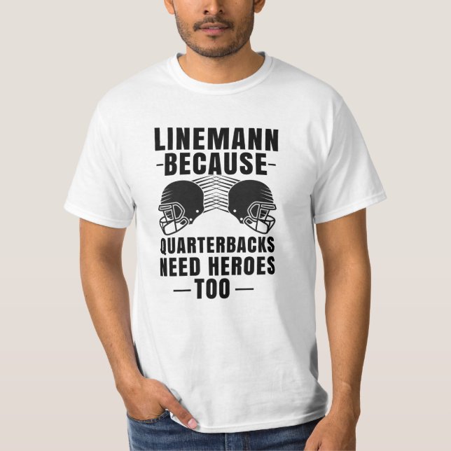 T-shirt Drôle Football Lineman - Équipe de quart-arrière (Devant)