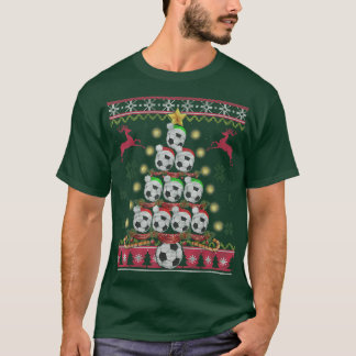 T-shirt Drôle Football Noël Arbre Cadeaux Fans de Football