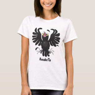 T-shirt Drôle fou corbeau dessin animé de corbeau de corne