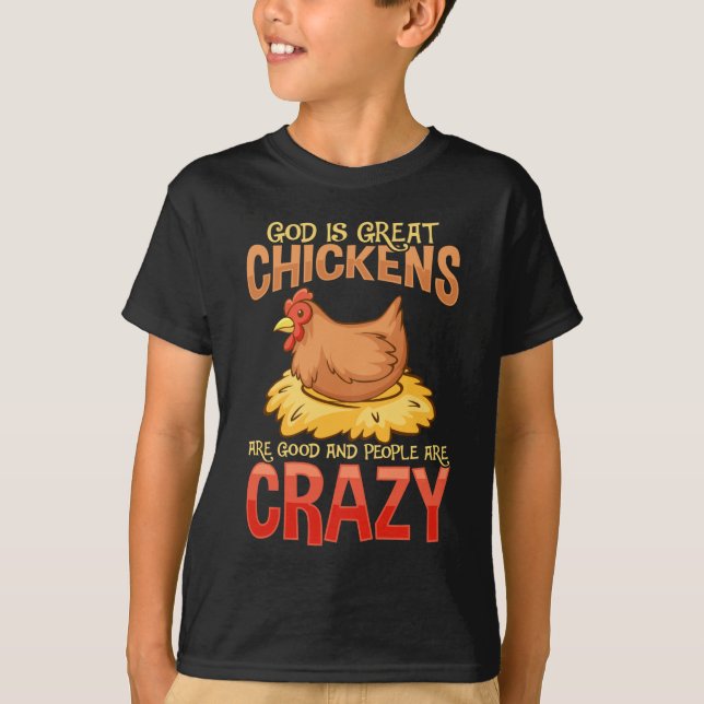 T-shirt Drôle fou Humour de l'amour du poulet (Devant)