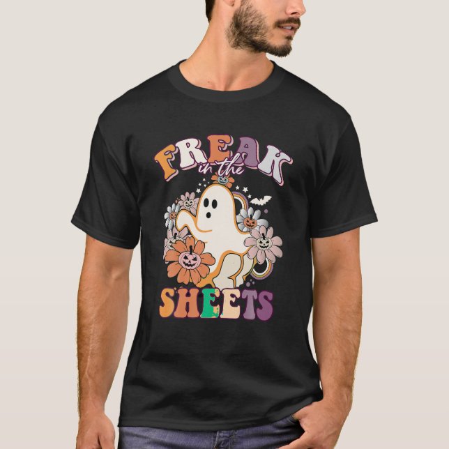 T-shirt Drôle Freak Dans La Feuille Boo Feuilles Fantôme É (Devant)