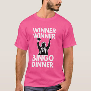 T-shirt Drôle gagnant du jeu de Bingo Conception du dîner
