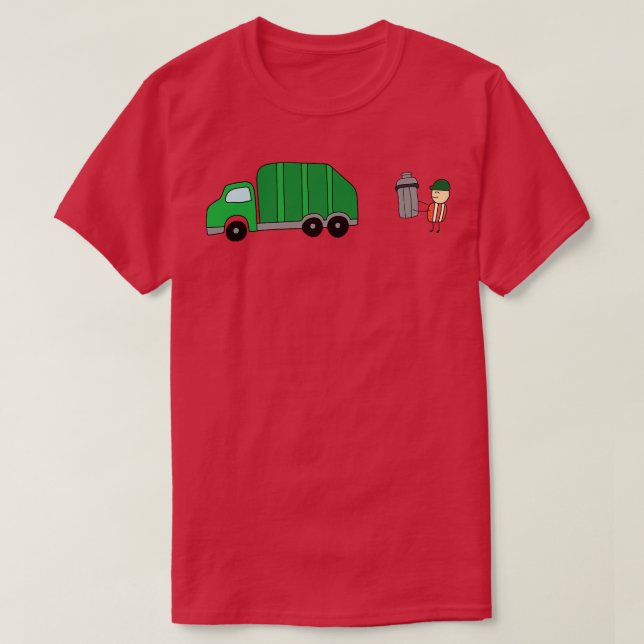 T-shirt Drôle Garbage Man tenant une poubelle avec poubell (Design devant)