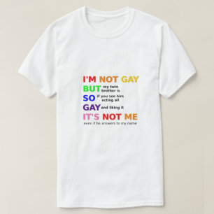 T-shirt Drôle Gay LGBTQ Dit Gay Idée cadeau Black Rainbo