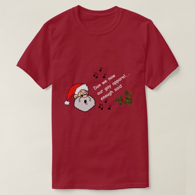 T-shirt Drôle Gay Noël Don We Now Our Gay Apparel Fun (Design devant)