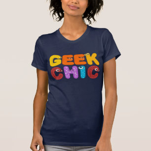 T-shirt Drôle Geek Chic Goofy Lettres de dessin