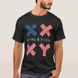 T-shirt Drôle Genre Génétique Drapeau Américain Xx Xy Athl
