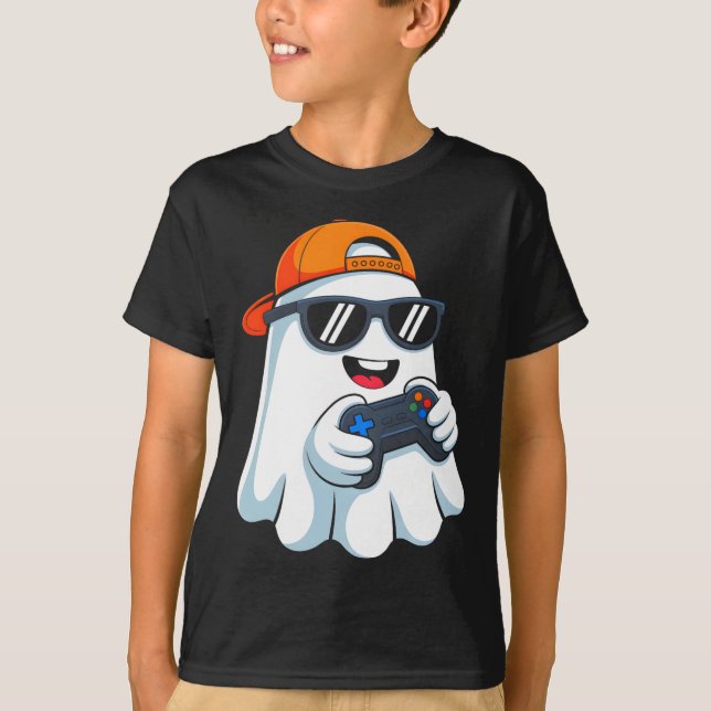 T-shirt Drôle Ghost Jeu Vidéo Halloween Jeu Bo (Devant)