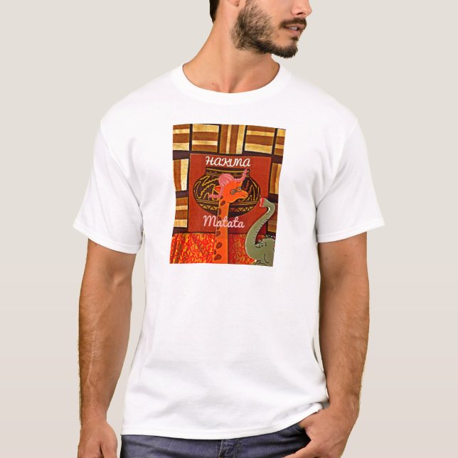 T-shirt Drôle Giraffe avec texte cool Hakuna Matata (Devant)