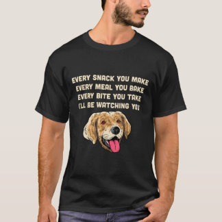 T-shirt Drôle Golden Retriever Je Vous Regarderai