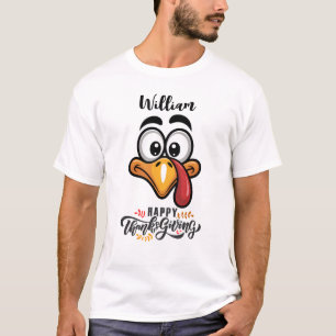 T-shirt Drôle Goofy Turkey Face Dessin Personnalisé