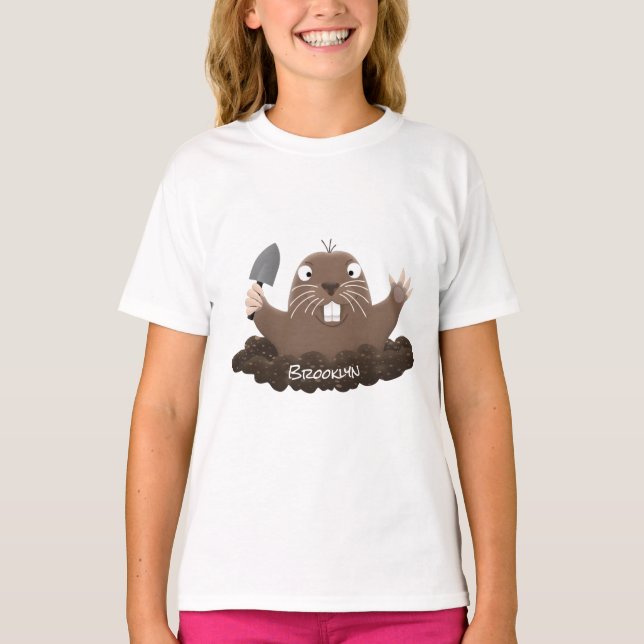 T-shirt Drôle gopher de poche creusant dessin dessin de de (Devant)