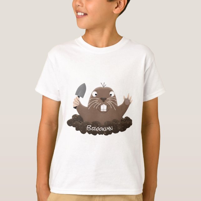 T-shirt Drôle gopher de poche creusant dessin dessin de de (Devant)