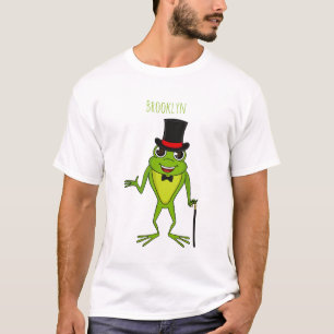 T-shirt Drôle grenouille avec chapeau dessus dessin animé