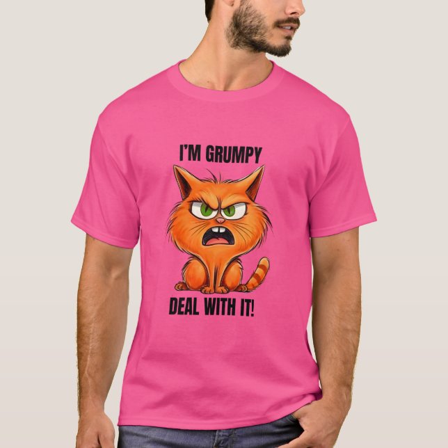 T-shirt drôle grincheux animal kitten chat citation (Devant)