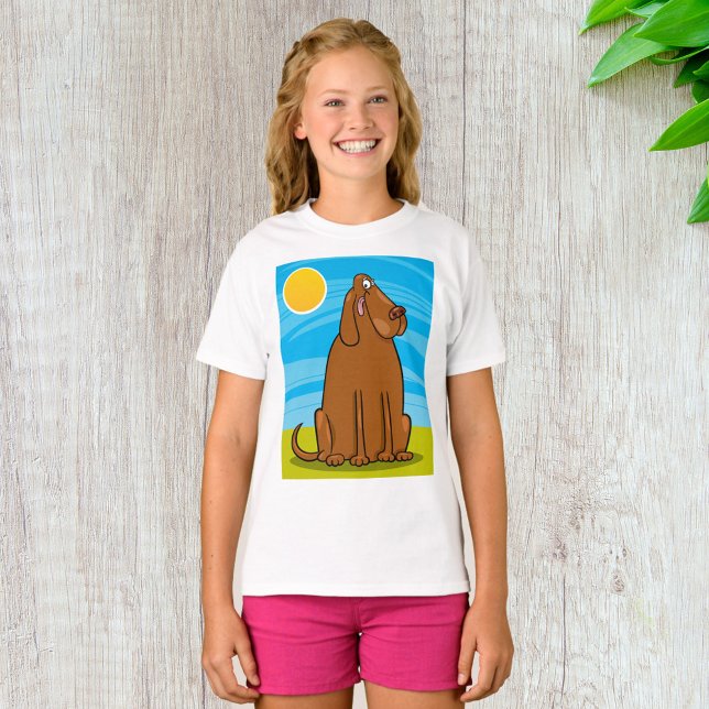 T-shirt Drôle gros chien Brown assis au soleil (Créateur téléchargé)