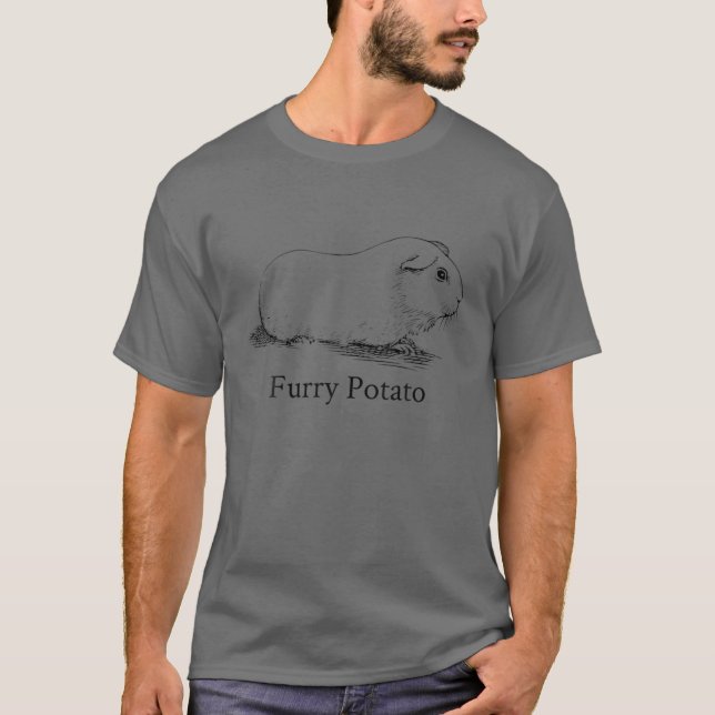 T-shirt Drôle Guinée Cochon Furry Pomme de terre Mauvaise  (Devant)