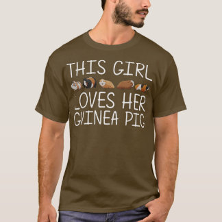 T-shirt Drôle Guinéen Pig Art Pour Filles Rodent Enfant An