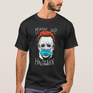 T-shirt Drôle Halloween 2021 Caractère porter masque visag