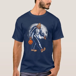 T-shirt Drôle Halloween Bigfoot Sasquatch Skeleton Costume
