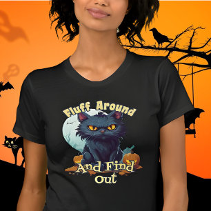 T-shirt Drôle Halloween Chat Fluff autour et découvrez