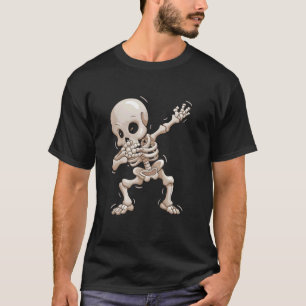 T-shirt Drôle Halloween Dabbing Skeleton Skull Dance C
