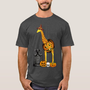 T-shirt Drôle Halloween Giraffe Costume Citrouille