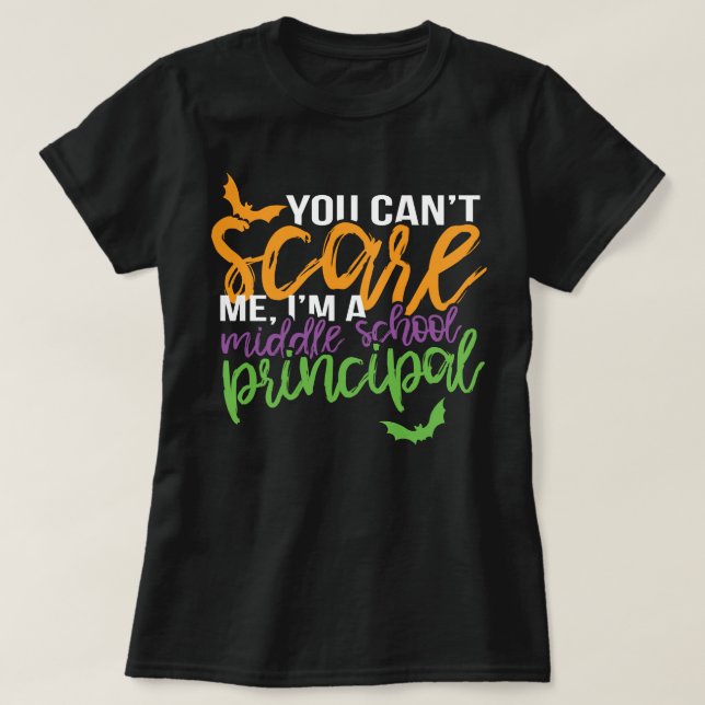 T-shirt Drôle Halloween Principal Vous ne pouvez pas me fa (Design devant)
