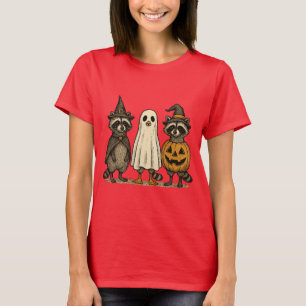 T-shirt Drôle Halloween Raccoon mignon bol