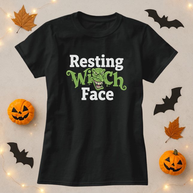 T-shirt Drôle Halloween Repose Sorcière Citation Face (Créateur téléchargé)