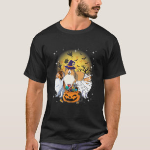 T-shirt Drôle Halloween Sheltie Wittie Citrouille maman ch
