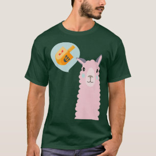 T-shirt Drôle Hanoukka Chanukah llama pense Dreidel Jewish