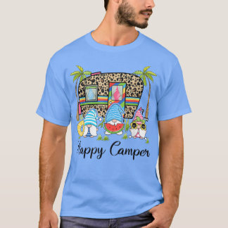 T-shirt Drôle Happy Gnome Camper Mignon Pour Enfants Femme