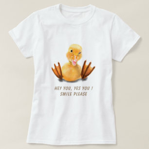 T-shirt drôle Hapy Duck Smile - Texte personnalisé