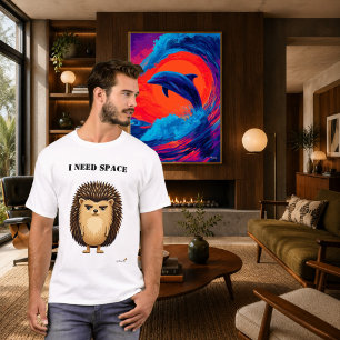 T-Shirt Drôle Hérisson 'J'ai Besoin d'Espace'