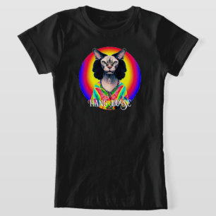 T-Shirt Drôle Hippie Sphynx Chat