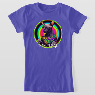 T-Shirt Drôle Hippie Sphynx Chat