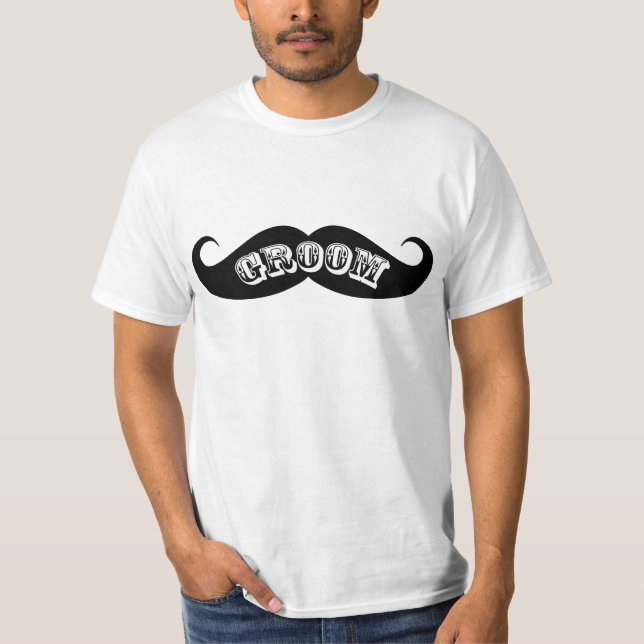 T-shirt Drôle Hipster Groom Mustache (Devant)