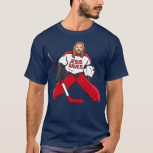 T-shirt Drôle Hockey Jésus sauve Hockey Goalie