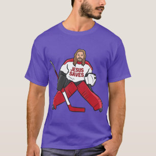 T-shirt Drôle Hockey Jésus sauve Hockey Goalie