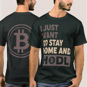 T-shirt Drôle Hodl Bitcoin Cadeau avant/arrière Logo T-Shi