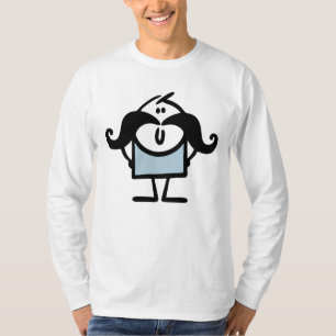 T-shirt Drôle homme bâton avec moustaches