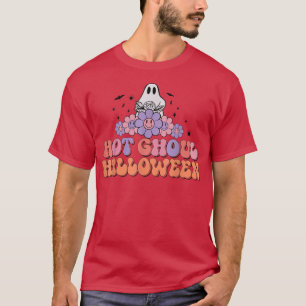 T-shirt Drôle Hot Ghoul Halloween rétro mou Fantôme floral