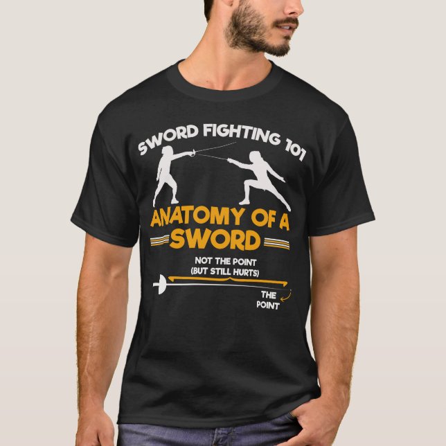 T-shirt Drôle Humour d'escrime Séquence de sport (Devant)
