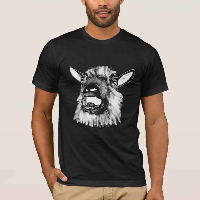 T-shirt Drôle hurler Goat Ghost Quirky Farm Animal Art (Devant)