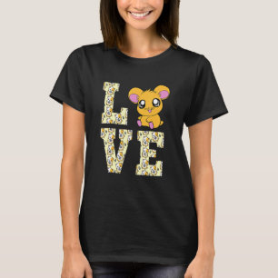 T-shirt Drôle I Love Hamsters Présente Mignonne Hamster Pe