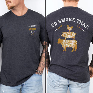 T-shirt Drôle Id Fumer Ce Nom Personnalisé Papa Chemise Gr