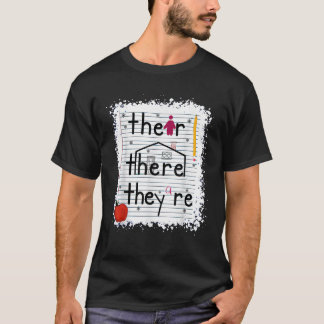 T-shirt Drôle Ils Sont Là Ils Sont Livre Anglais Grammar T