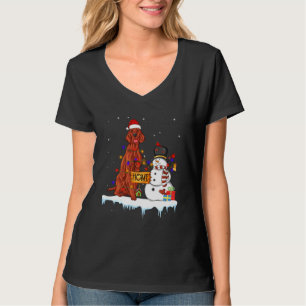 T-shirt Drôle Irlandais Setter Chien Noël Snowman Xmas Lig